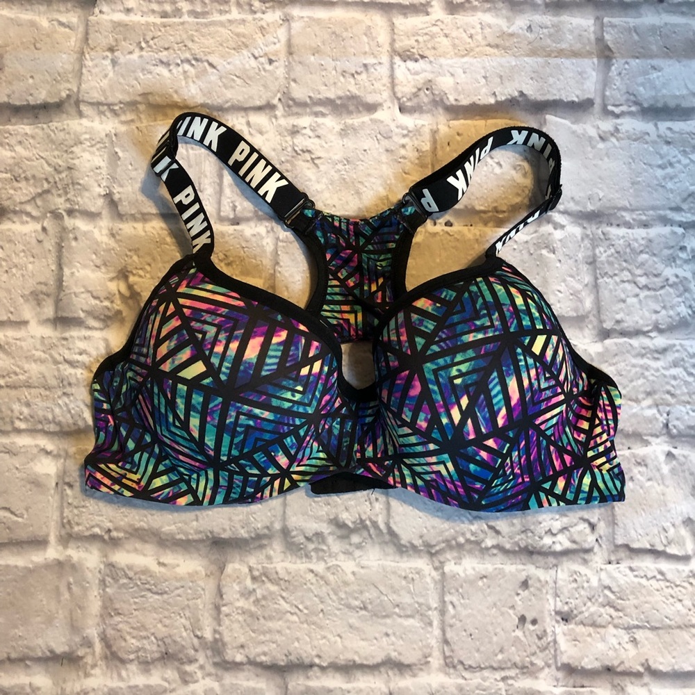 VS PINK Geometric Neon Sports Bra